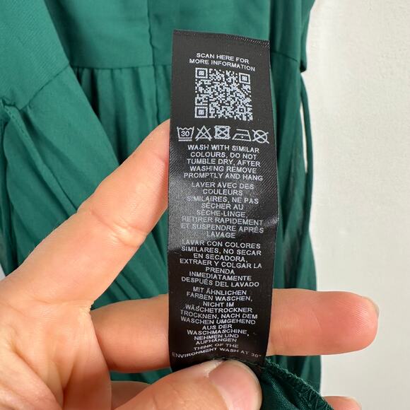 ASOS Forest Green Twist Front Pleated Cami Midi Dress - Picture 10 of 11